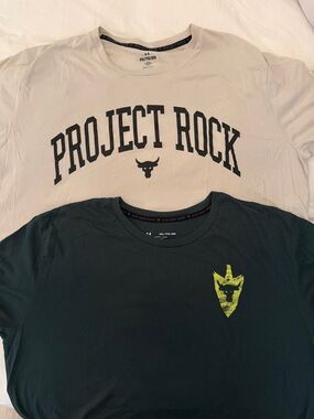 Lot of 2 Project Rock shirts- Dwayne Johnson- the rock under Armour nice XXL